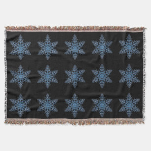Blue Snowflake Throw Blanket