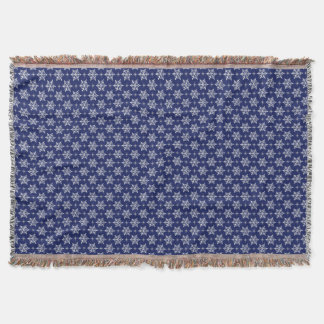 Blue Snowflake Throw Blanket