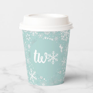 Blue Snowflake TWO Paper Cup