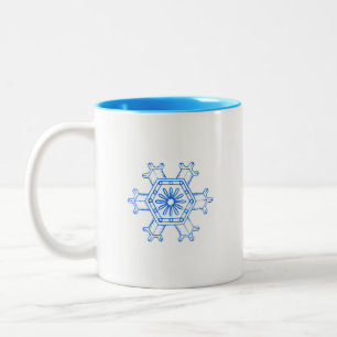 Blue Snowflake Two-Tone Coffee Mug