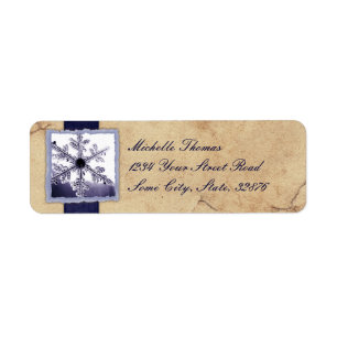 Blue Snowflake Vintage Wedding Address