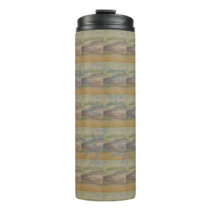Blue snowflake waves on the Seashore Thermal Tumbler