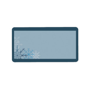 Blue Snowflake Winter Mailing Address Label
