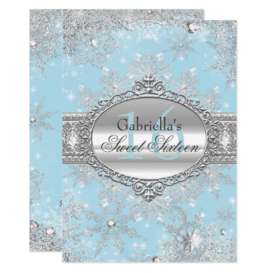 Sweet Sixteen Invitations Snowflake 5