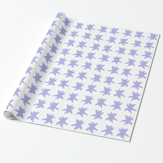 Blue Snowflake Wrapping Paper (Unrolled)