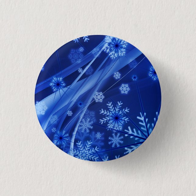 Blue Snowflakes 3 Cm Round Badge (Front)