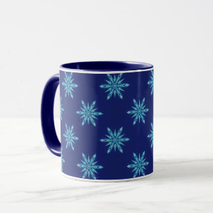 Blue Snowflakes Art Mug Cup
