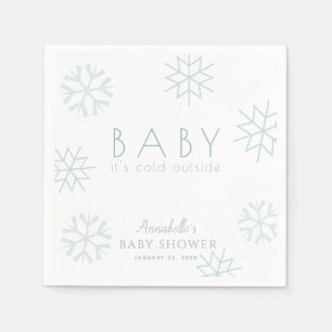Blue Snowflakes Boy Baby Shower Napkins