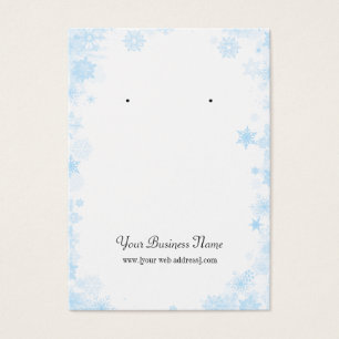 Blue Snowflakes Christmas Earring Display Card