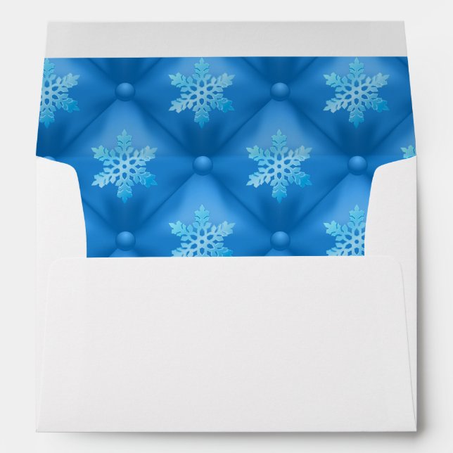 Blue Snowflakes Christmas Envelope (Back (Bottom))