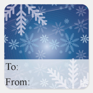 Blue Snowflakes Christmas Gift Tag
