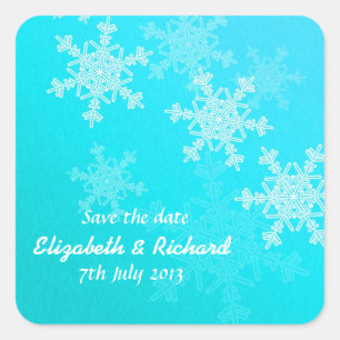 Blue Snowflakes Christmas Trees Sticker