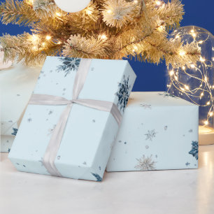 Blue Snowflakes Christmas  Wrapping Paper