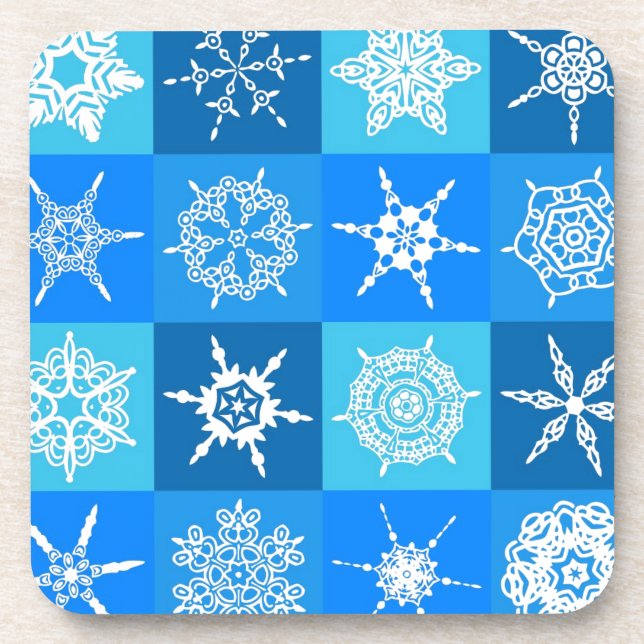Blue Snowflakes Coaster (Front)