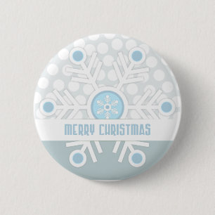 Blue Snowflakes Contemporary 6 Cm Round Badge