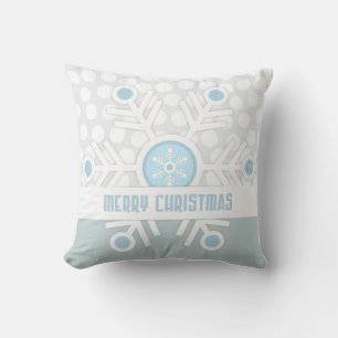 Blue Snowflakes Contemporary Cushion