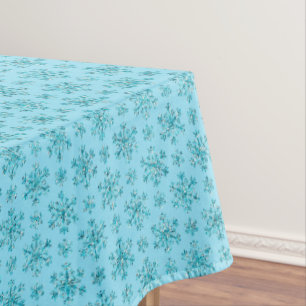 Blue Snowflakes-COTTON TABLECLOTH 60x84