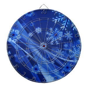 Blue Snowflakes Dartboard
