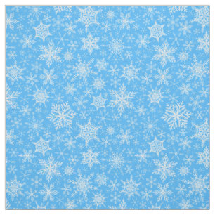 Blue Snowflakes Fabric
