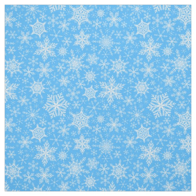 Blue Snowflakes Fabric (Swatch)