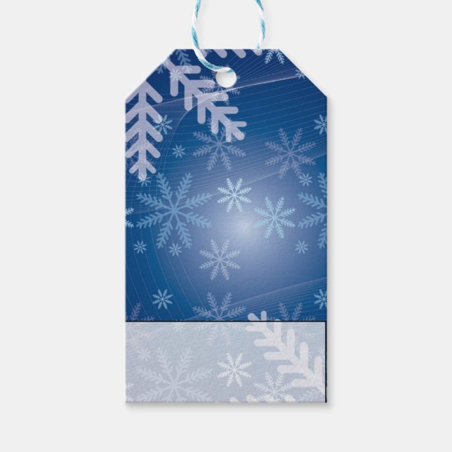 Blue Snowflakes Gift Tags (Front)