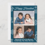 Blue Snowflakes - Hanukkah Photo Flat Holiday Card<br><div class="desc">Blue Snowflakes - Hanukkah Photo Flat</div>