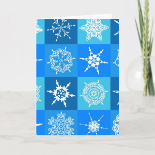 Blue Snowflakes Holiday Card