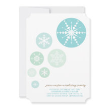 Blue Snowflakes Holiday/Christmas Party Invitation