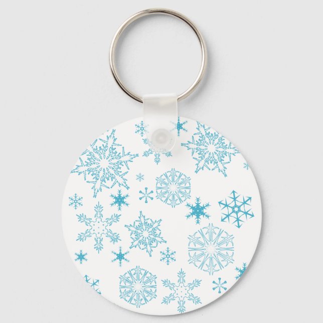 blue snowflakes key ring (Front)