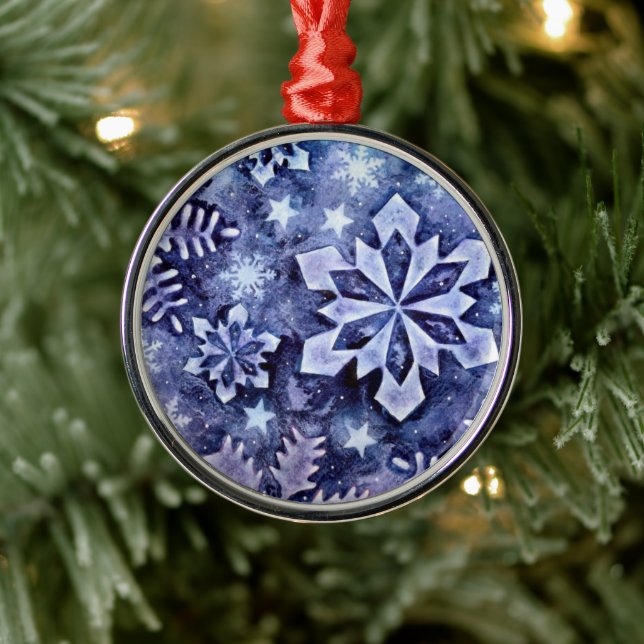 Blue Snowflakes  Metal Tree Decoration (Tree)