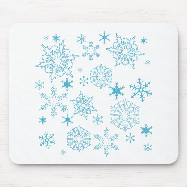 blue snowflakes mouse mat (Front)