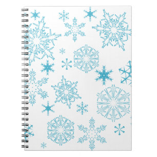 blue snowflakes notebook