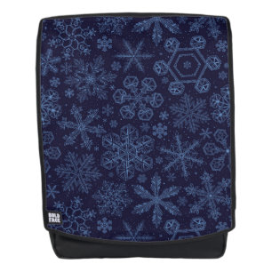 Blue Snowflakes on blue Backpack