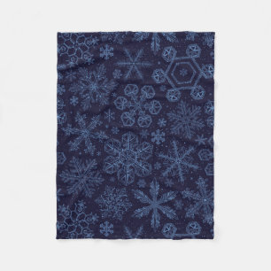 Blue Snowflakes on blue Fleece Blanket