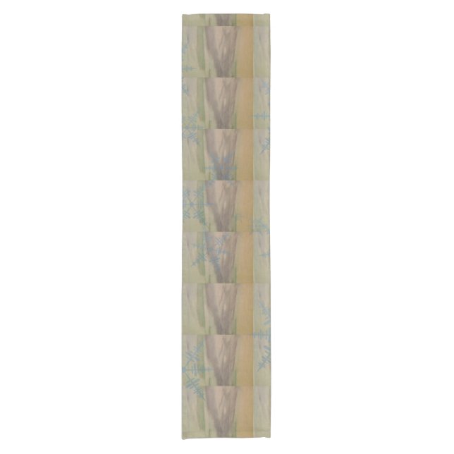 Blue Snowflakes on the Seashore  Short Table Runner (Front)