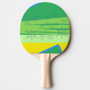 Blue Snowflakes on the Sunrise Mountain Ping Pong Paddle