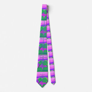 Blue Snowflakes on the Sunset Mountain Neck Tie