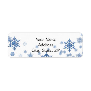 Blue Snowflakes on White Background