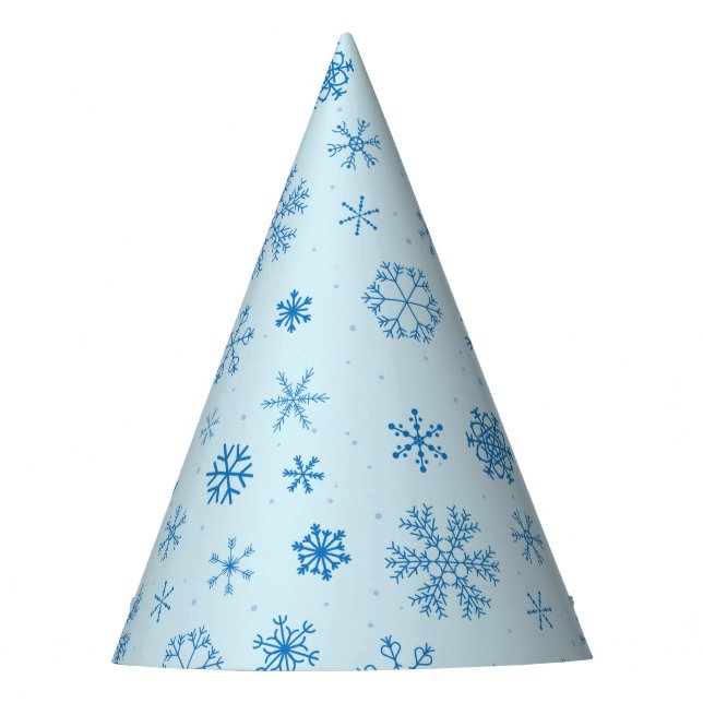 Blue Snowflakes Party Hat (Front)