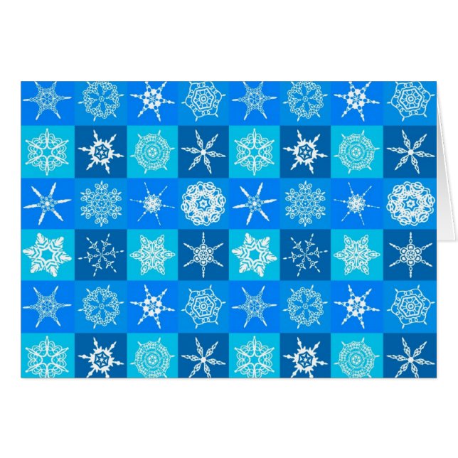 Blue Snowflakes Pattern (Front Horizontal)