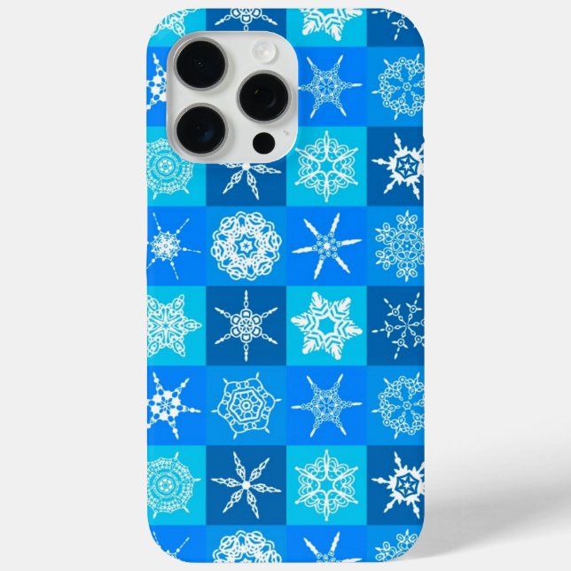 Blue Snowflakes Pattern Case-Mate iPhone Case (Back)