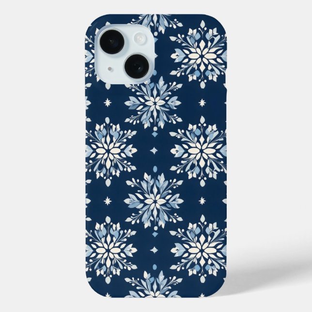 Blue Snowflakes Pattern Case-Mate iPhone Case (Back)