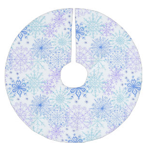 Blue Snowflakes Pattern - Christmas Tree Skirt