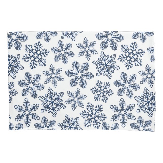Blue snowflakes pillowcase (Front)