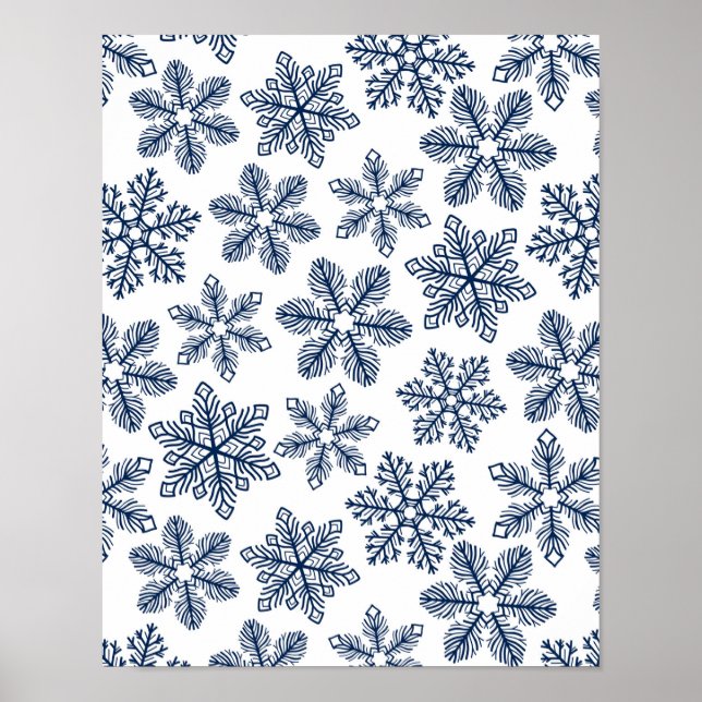 Blue snowflakes poster (Front)