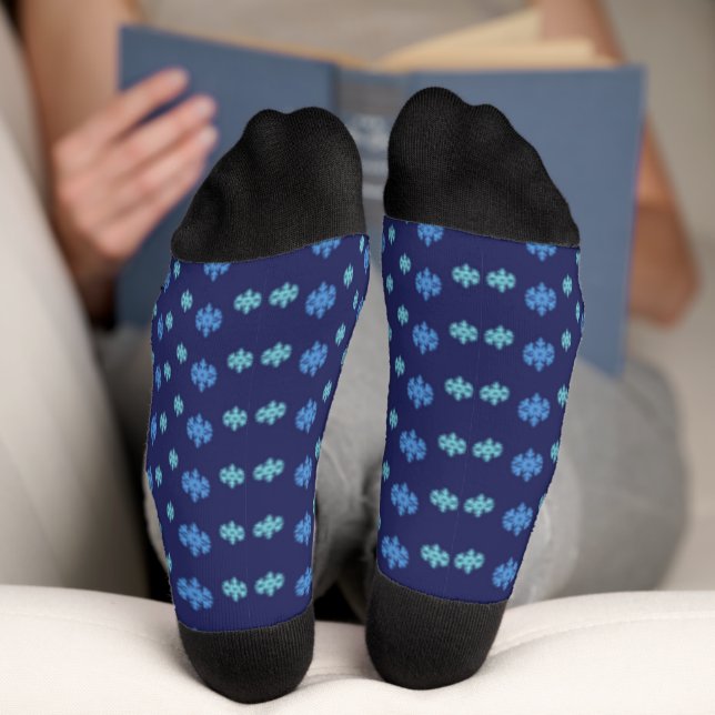 Blue Snowflakes Socks (Bottom)