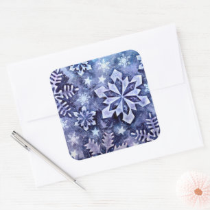 Blue Snowflakes Square Sticker