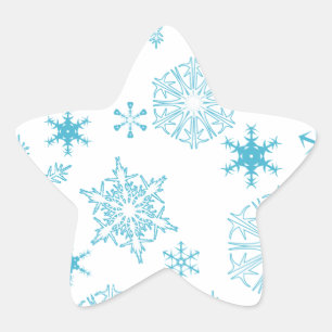 blue snowflakes star sticker