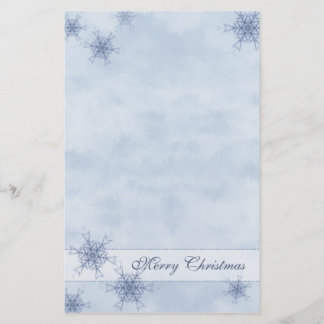 Blue Snowflakes Stationery