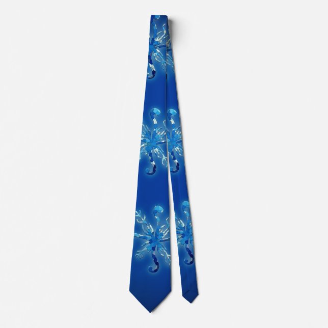 Blue snowflakes tie (Front)